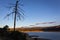 Sunset over El Burguillo Reservoir in Avila province in Spain.