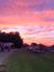 Sunset over fairgrounds