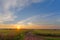 Sunset over farmland