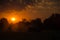 Sunset over farmland, Germany