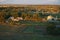 Sunset over fields in the countryside