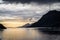 Sunset over fiord, Norway