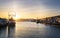 Sunset over Fishermans Wharf, San Francisco, California, United States of America, North America