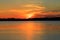 Sunset over flooded rice fields used for hunting during duck season.