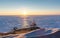 Sunset over the frozen north sea