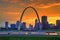 Sunset over the Gateway Arch in St. Louis