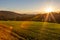 Sunset over german rural landscape