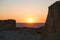 Sunset over Gozo Island Limestone Cliffs and Mediterranean Sea W