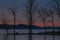 Sunset Over The Great Sacandaga Lake In New York State USA