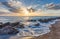 Sunset over Gulf of Mexico from Caspersen Beach in Venice Florida