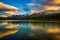 Sunset over Herbert Lake in Banff National Park, Alberta, Canada