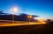 Sunset over highway, long exposure photo