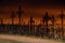 Sunset over Hill of crosses in Siauliai, Lithuania