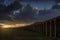 Sunset over Iconic Yorkshire Landmark Ribblehead Viaduct