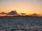 Sunset over the island of Fair Isle, part of the Shetland archipelago in the north of the UK