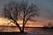 Sunset over lake at Loess Bluffs National Wildlife Refuge