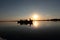 Sunset over lake Nebunu in Danube Delta, Romania