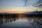Sunset over lake ohrid, macedonia