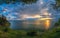 Sunset over Lake Ohrid panorama