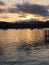 Sunset over lake Windermere pier