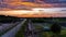 Sunset over a landfill gas-to-energy project in urban area