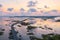 sunset over the longest bridge in Thailand