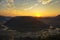 Sunset over Mai Chau valley, Vietnam.