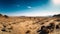 Sunset over majestic sand dunes in Africa arid wilderness generated by AI