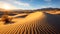 Sunset over the majestic sand dunes, a tranquil wilderness adventure generated by AI