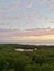 Sunset over mangrove forest ocean view