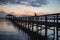 Sunset over Melbourne fishing pier