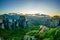 Sunset over Meteora in Greece