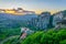 Sunset over Meteora in Greece