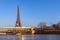 Sunset over Metro crossing Bir-hakeim bridge