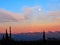 Sunset over Monashee Mountains with Full Moon