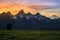 Sunset Over Mormon Row at Grand Teton National Park
