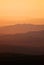 Sunset over mountains ridges