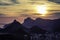 Sunset over mountains in Rio de Janeiro