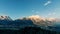 Sunset over Mountains timelapse. Dolomites Alps, Italy Cortina D`Ampezzo