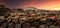 Sunset over the mystical ruins of the ancient Mayan city of Teotihuacan