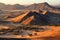 Sunset over the Namib desert in Namibia, Africa