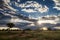 Sunset over the namibian grassland