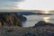 Sunset over Nordkapp cliff, Norway