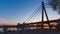 Sunset over the Northern Bridge: Scenic View of Dnipro River, Kiev, Ukraine, Time-lapse