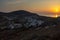 Sunset over the old town of Chora, Folegandros Island, Greece