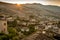 Sunset over the old town of Gjirokaster, Albania