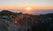 Sunset over Oregon mountains