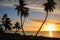 Sunset over Ouvea lagoon on Ouvea Island, Loyalty Islands, New Caledonia