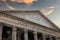 Sunset over Pantheon roman temple and catholic church in rome Italy.