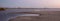 Sunset over pelicans in Santa Clara River estuary / marshland at McGrath State Park on Ventura beach in California USA